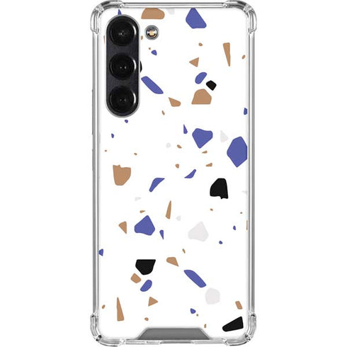 White Terrazzo Galaxy S24 FE Clear Case